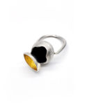 sterling silver ring with 24k gold foil