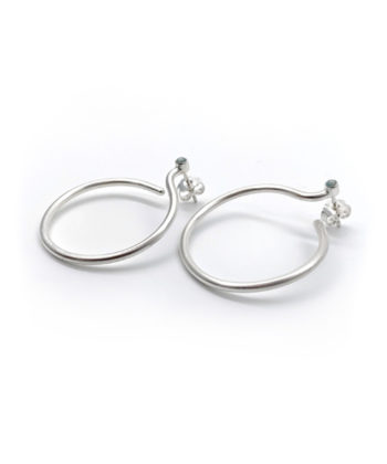 Rhodium-plated sterling silver earrings with elements